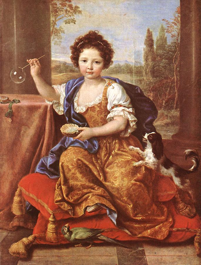 MIGNARD, Pierre Girl Blowing Soap Bubbles